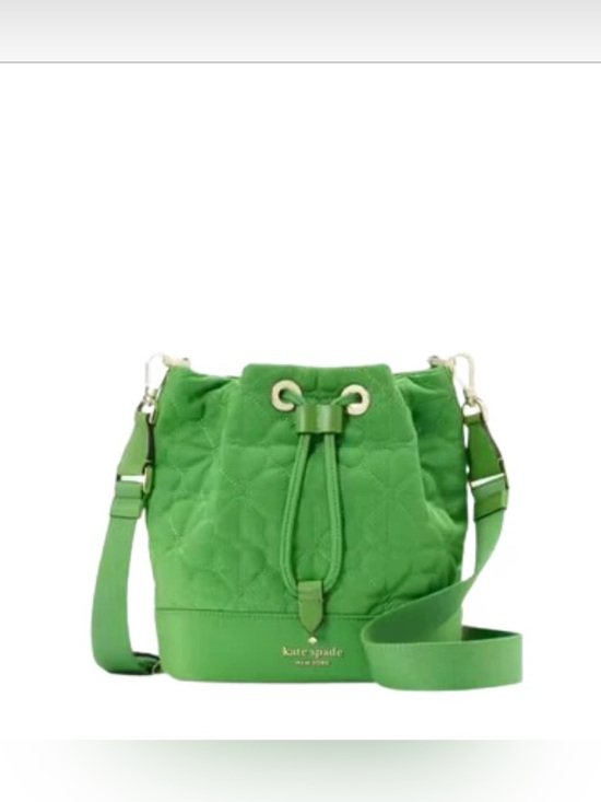 kate spade Handbags - Kate Spade ♠️ New York green quilted drawstring crossbody bucket bag